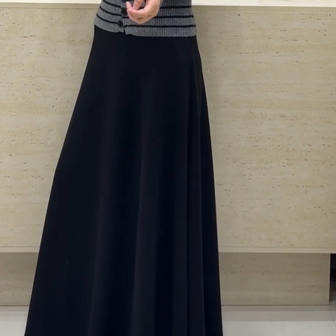 黑色高腰毛呢半身裙女2026春季新款赫本风女士小资气质伞裙长裙子,女装/女士精品,大码半身裙,淘宝优惠券,粉丝福利购,淘宝优惠卷