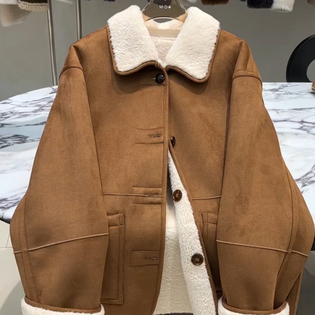 冬季超好看小众加绒加厚夹克上衣