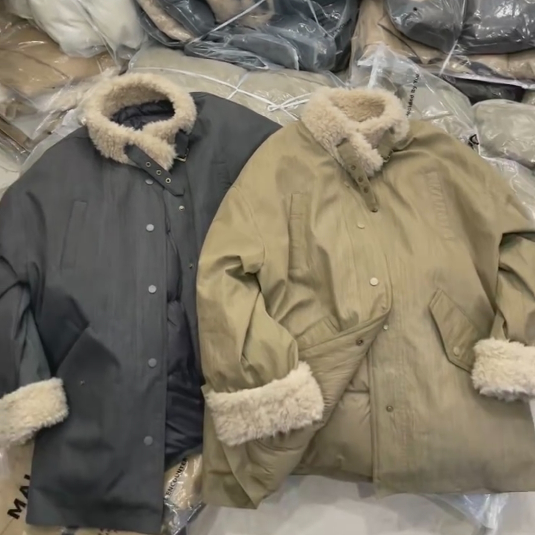 欧货高端复古中长款羊羔毛外套冬