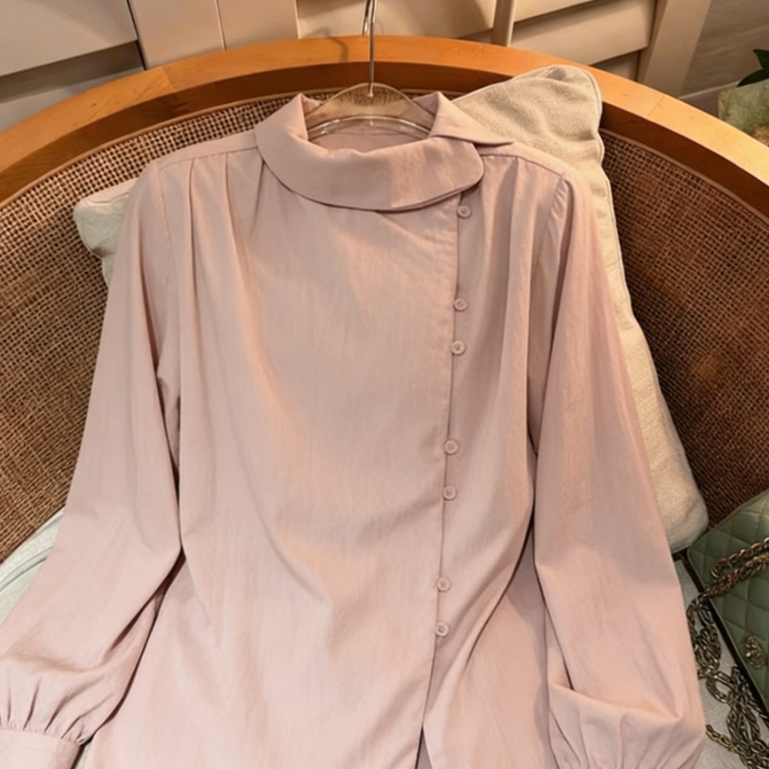 2025新款轻熟风翻领长袖衬衫秋冬