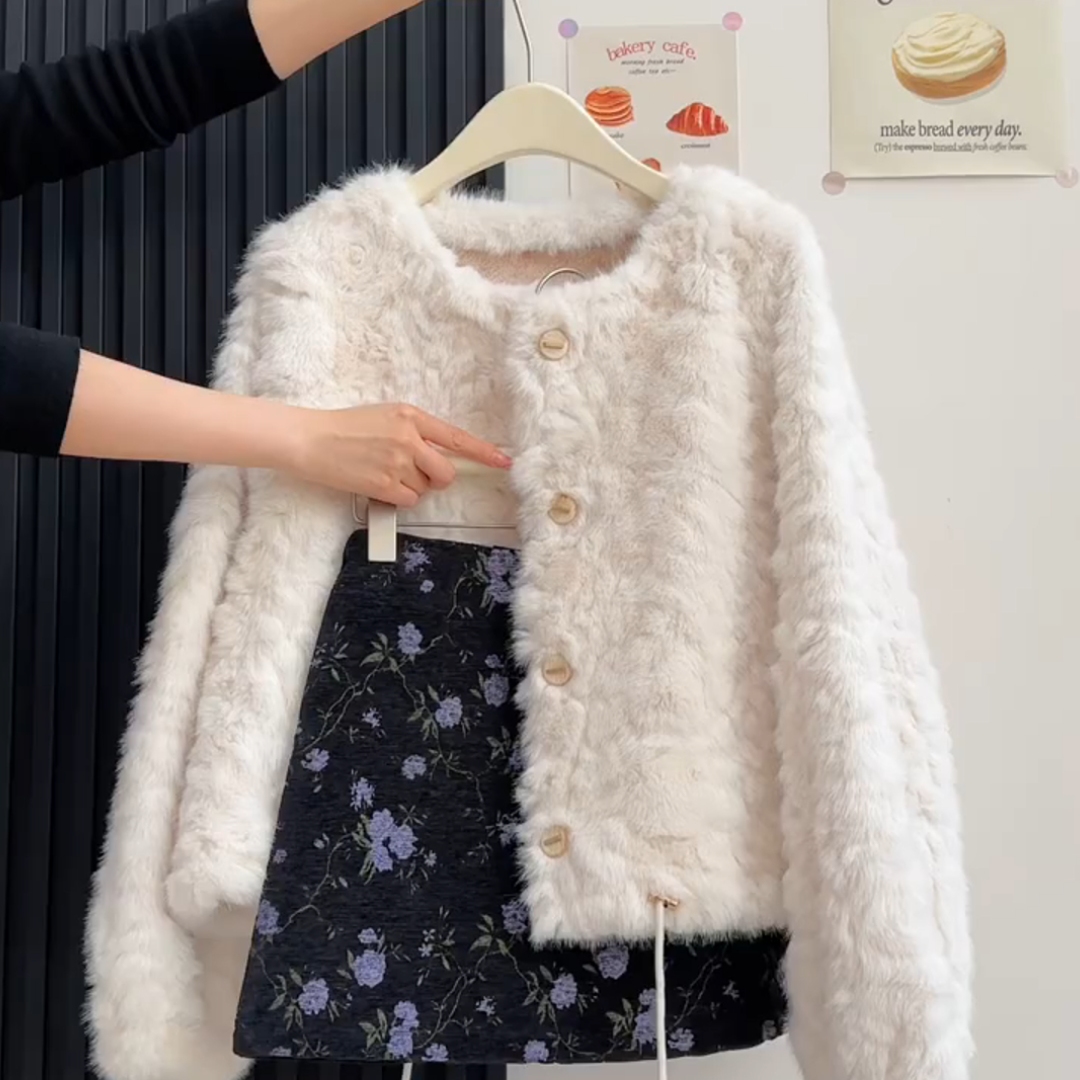 冬季羊羔毛洋气保暖小个子外套