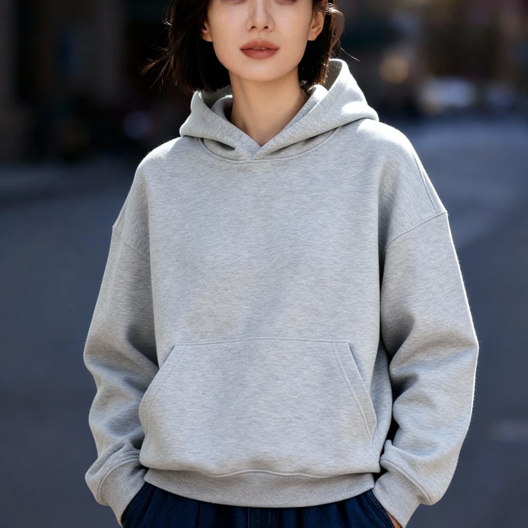 韩系简约运动风休闲大码连帽卫衣