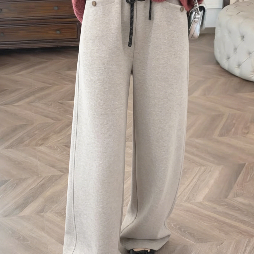 冬季加绒加厚高级感直筒卫裤秋冬