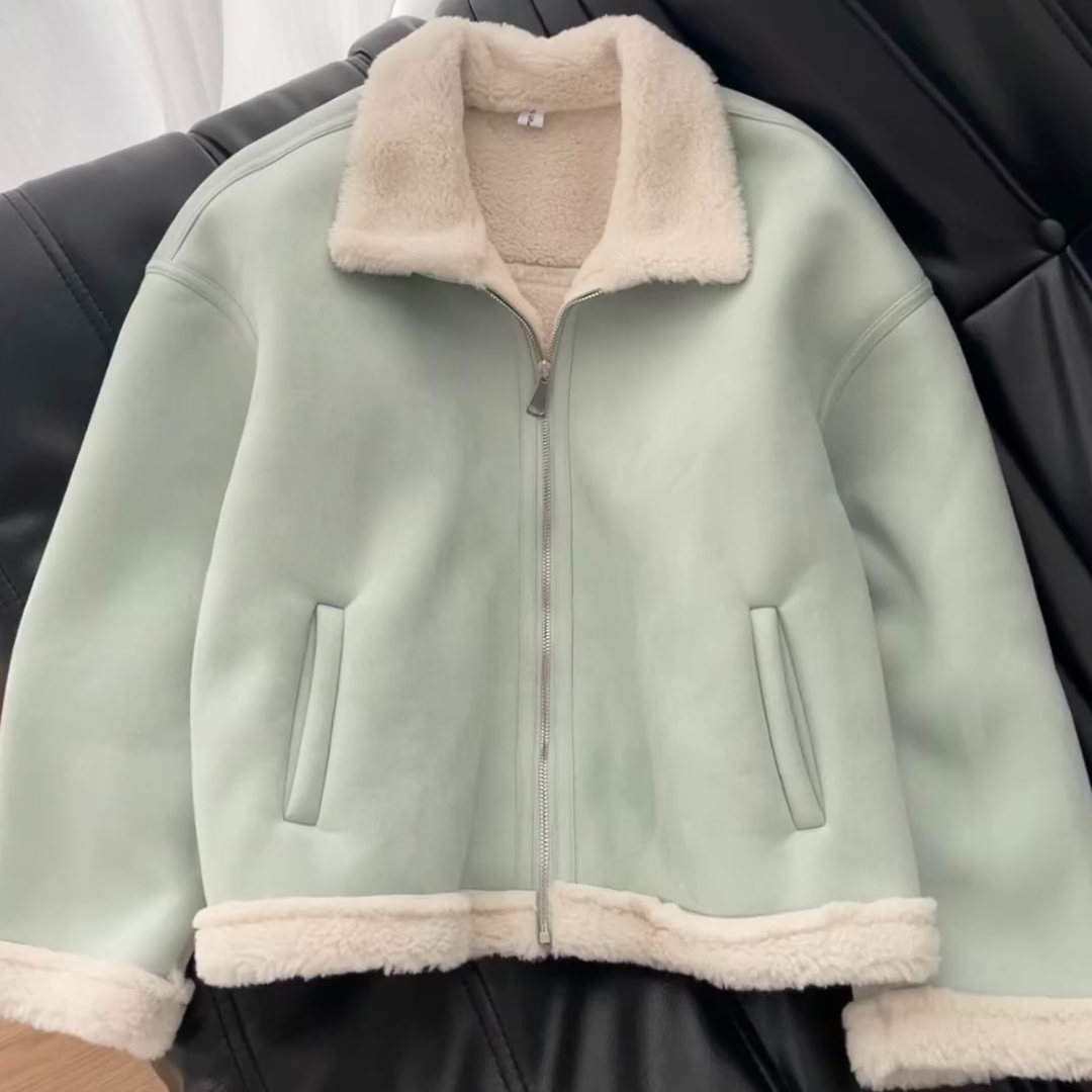 冬季新款复古高级感羊羔毛外套女