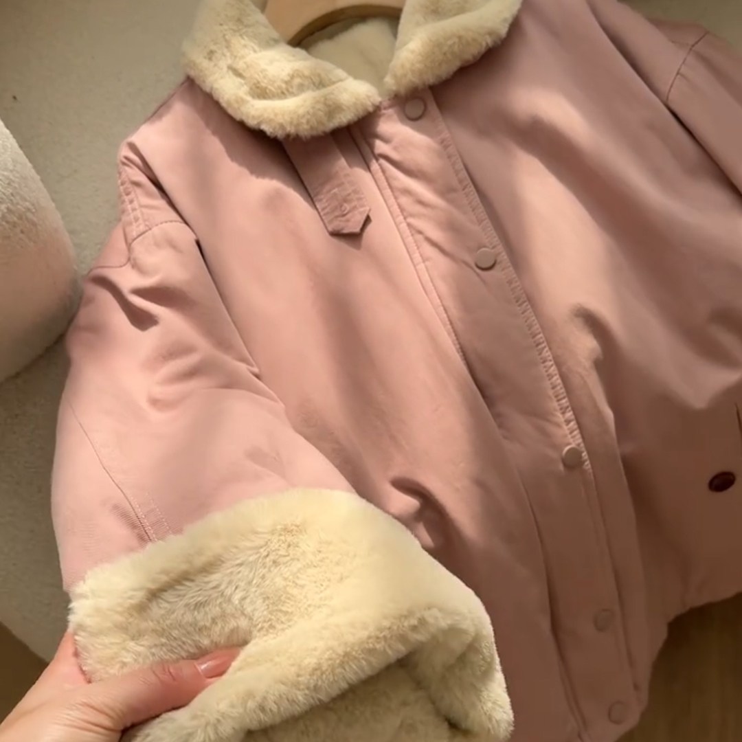 今年流行色系巨好看复古翻领羊羔毛领加厚保暖棉服加绒夹克外套冬,女装/女士精品,大码内搭,淘宝优惠券,粉丝福利购,淘宝优惠卷