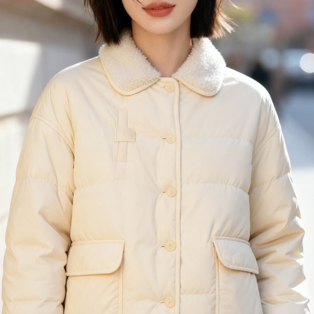 简约宽松保暖胖mm百搭棉服外套冬