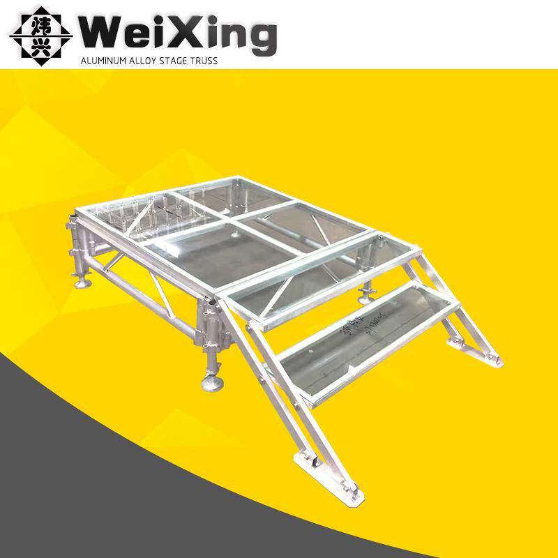 铝合金钢化玻璃舞台插片升降透明舞台婚庆拼装演出活动玻璃舞台架