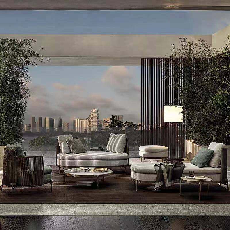 户外沙发休闲藤编设计师藤椅花园别墅室外家具简约酒店台庭院沙发