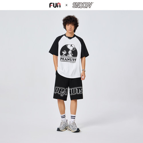 Fun潮牌休闲短裤男款2025年夏季史努比联名五分裤百搭运动裤子