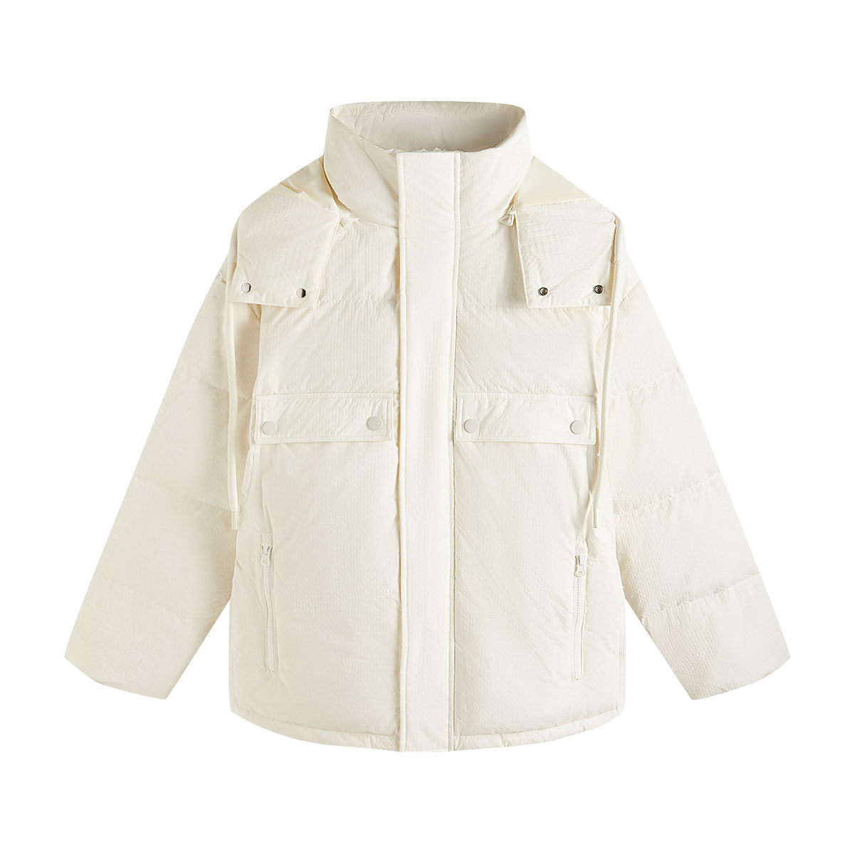 Fun潮牌连帽羽绒服男2025年冬季新款简约百搭保暖外套休闲宽松