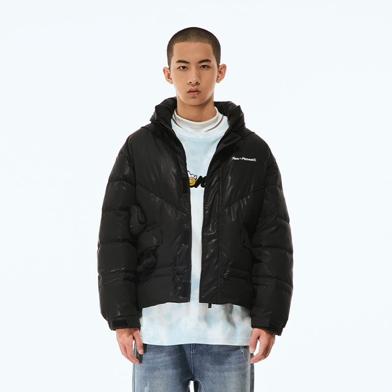 Fun潮牌立领羽绒服男2025年冬季新款史努比联名休闲保暖鸭绒服女