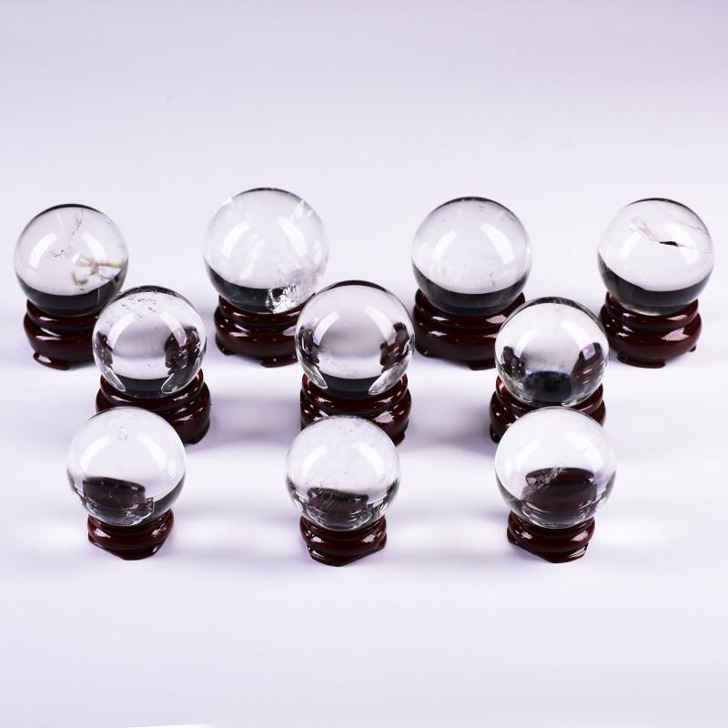 纯天然水晶球天然白水晶球风水摆饰 水晶 原石打磨招财 一物一图