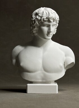 安提诺乌斯石膏雕塑桌面摆件装饰道具古典艺术书架商业陈设道具