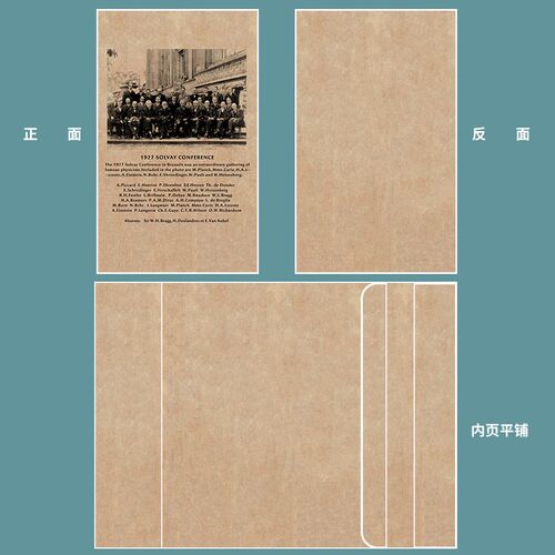 索尔维会议复古笔记本本子A5爱因斯坦物理学家合影手账本格子内页