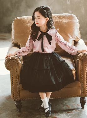 女童洋气连衣裙套装春秋装3四4五5六6七7十8到10岁小女孩公主裙子