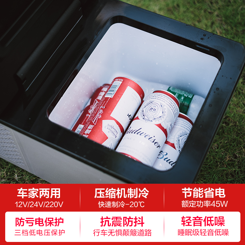 冰虎车载冰箱压缩机制冷可结冰12V24V车家两用冷冻冷藏迷你小冰柜
