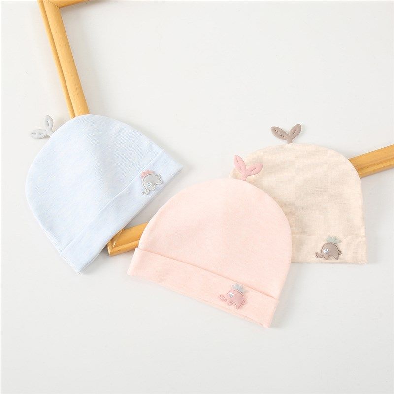 新生婴儿儿帽子0一3月纯棉帽男女宝宝刚出生满月无骨圆顶帽春夏薄