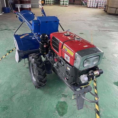 出口尼泊尔农用手扶拖拉机22HP柴油电启动冷凝散热28把刀片旋耕机