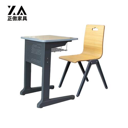 学校大学生教室单人活动课桌椅铝合金站脚一体压铸方便移动