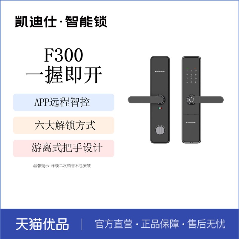 凯迪仕指纹锁F300入户门电子锁智能门锁密码锁家用防盗门锁入户门