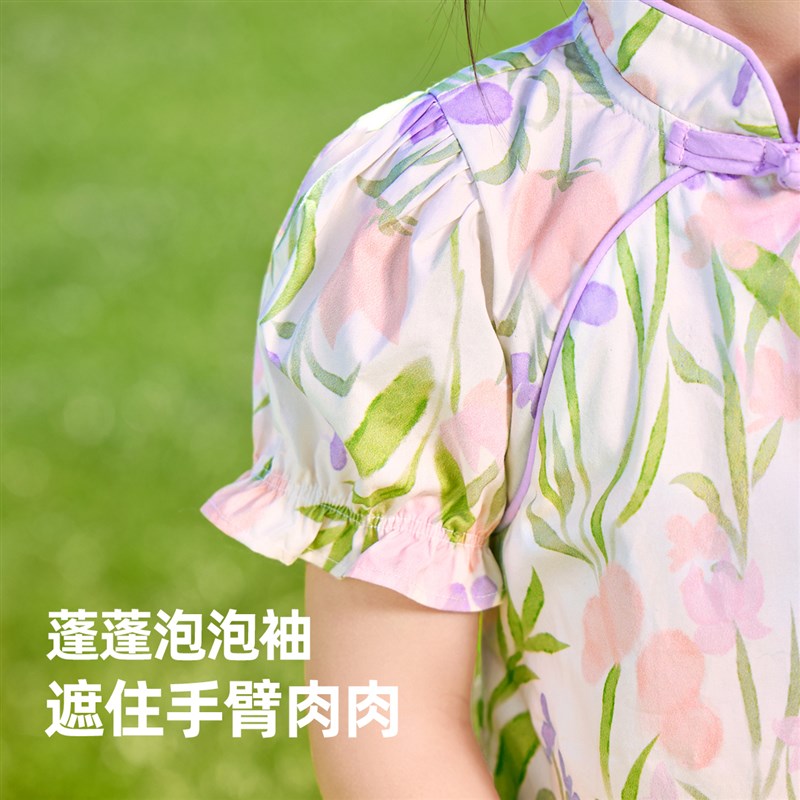 女童连衣裙夏装宝宝纯棉旗袍裙婴儿裙子小童汉服夏儿童童装夏季