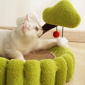 虎仔摇钱树剑麻盆猫抓板猫窝不掉屑耐抓大号椭圆盆猫爪板圆猫咪窝