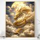 龙年中国风金龙画画diy数字油画填充填色解闷手工手绘丙烯油彩画