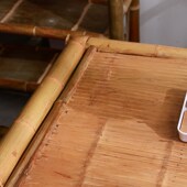 竹桌子组合套装 户外庭院桌茶几竹编桌围炉煮茶家用饭店烧烤桌家具