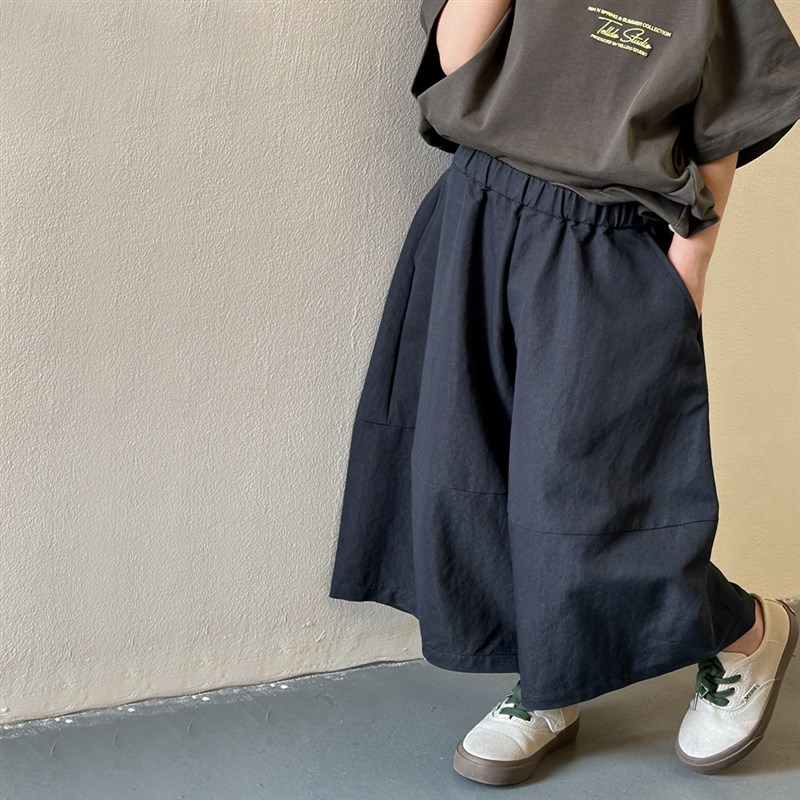 儿童山本裤女童裤子2024春季新款中大童宽松七分裤阔腿裤休闲裙裤