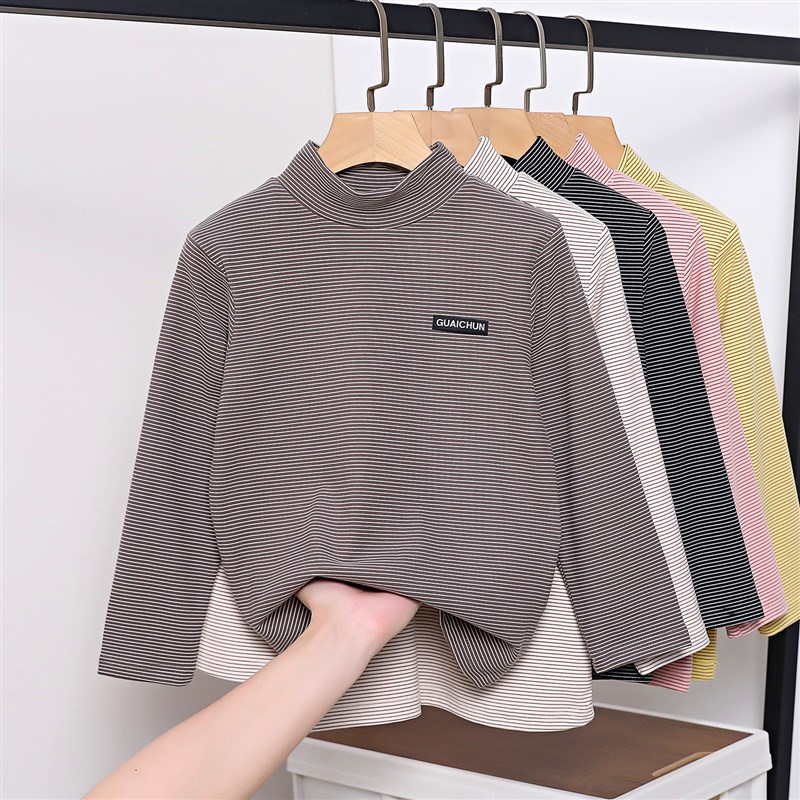 乖纯A类童装男童半高领打底衫秋冬款儿童内搭保暖上衣女童t恤长袖