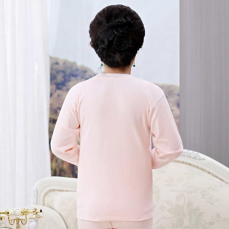 单件上衣中老年秋衣女纯棉妈妈宽松老人棉毛衫线衣老式大码薄款冬