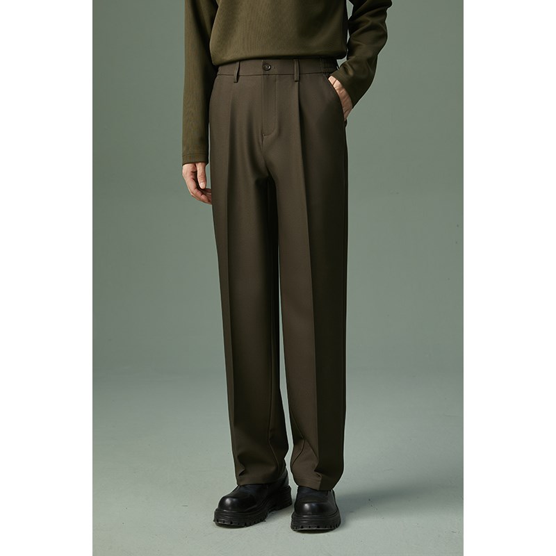 w2x春秋季新款直筒宽松休闲裤男垂坠感小西装裤高级感百搭长裤子