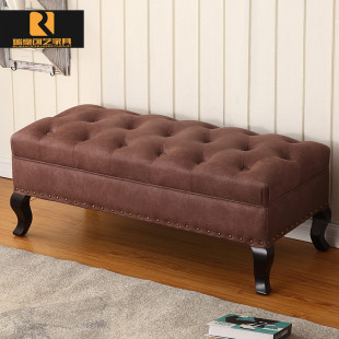 美式 凳科技布凳子 沙发凳客厅沙发脚凳脚踏搁脚凳床尾凳门厅试换鞋