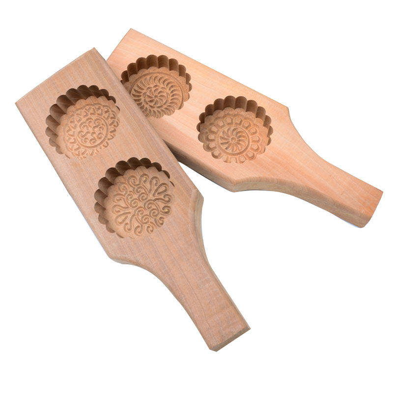 花型月饼模具木质烧饼干青团绿豆糕点心冰皮巧果南瓜饼烘焙印模具