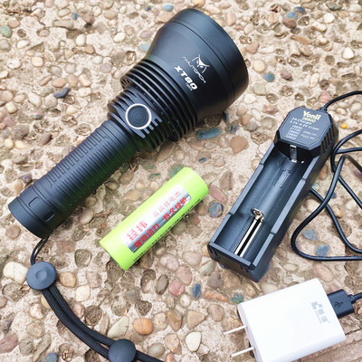 阿木XT80聚光远射强光led手电筒户外超亮大功率锂电可充电多功能