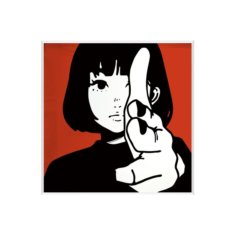 日式潮牌KYNE女孩挂画现代简约卧室装饰画网红个性潮流玄关墙壁画图片