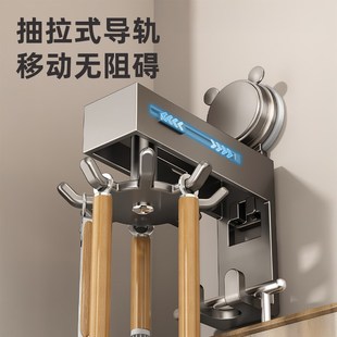 优勤厨房旋转挂钩吸盘置物架锅铲勺子铲子挂架免打孔厨具收纳架