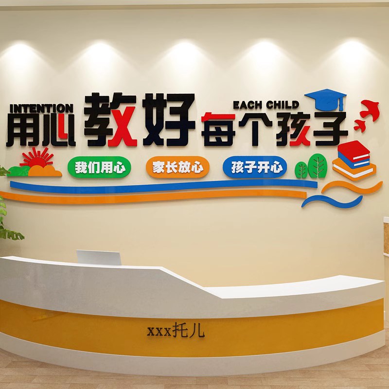 午托管班墙面装饰幼儿园文化墙环创班级教室布置辅导培训机构贴画图片
