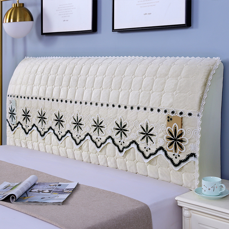222新款加厚床头罩全包防撞软包欧式皮床木床头盖布简单大方