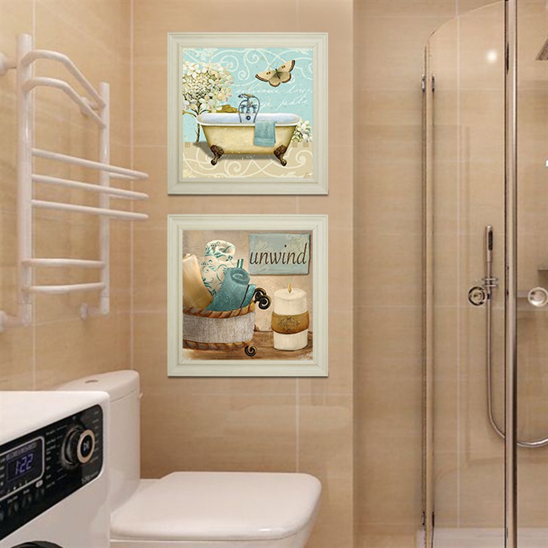 防水防潮化妆室装饰画酒店浴室壁画简美挂画洗手间免打孔瓷砖贴纸图片