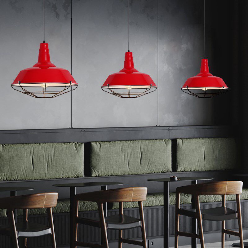 复古工业风吊灯创意个性火锅店铺咖啡厅酒吧怀旧锅盖灯罩