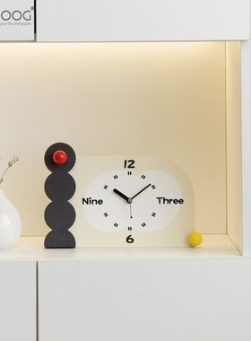 EMITDOOG入户玄关时钟装饰摆件客厅桌面电视柜钟表摆放式家居饰品