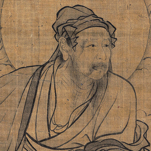 李公麟 维摩居士像立轴物画饰画客厅玄关挂画临摹画稿