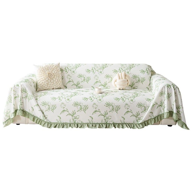 夏季凉感沙发罩田园风防猫抓盖布新款冰丝防滑坐垫冷感盖毯,居家布艺,沙发垫,淘宝优惠券,粉丝福利购,淘宝优惠卷