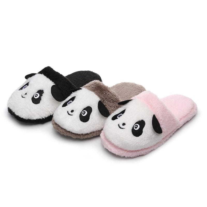 Free Shippging Winter Warm House Slippers Panda Non Slip Fle