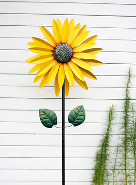 向日葵大风车摆件铁艺户外花园装饰旋转庭院民宿别墅露台创意景观