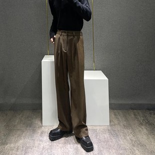 2025新品春秋季小众垫肩短款小西装套装男百搭简约休闲高级感裤子