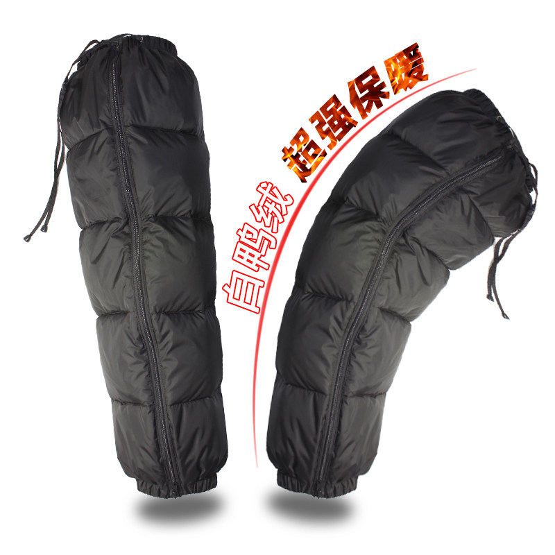 冬季羽绒护膝超强保暖男女骑车防风加厚长款护膝电动车摩托车护膝