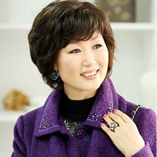 真发假发套女短发妈妈中老年假发短卷发中年女士化疗假发真人发丝