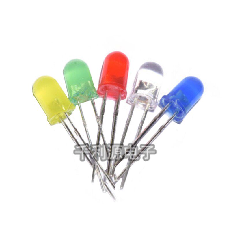 5MM 白发蓝 发光二极管 蓝色 高亮 LED 短脚 F5白发蓝 一包1000只